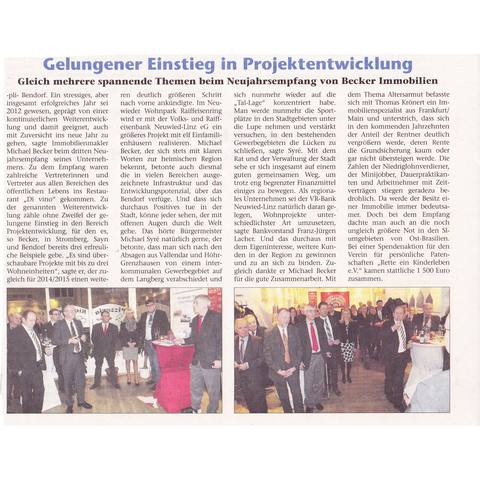 Presseartikel Neujahrsempfang 2013