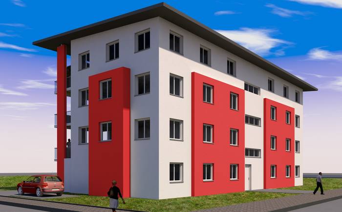 Projektiertes Mehrfamilienhaus